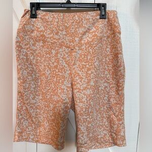 ZELOS Peach and Cream Printed Athletic Bike Shorts